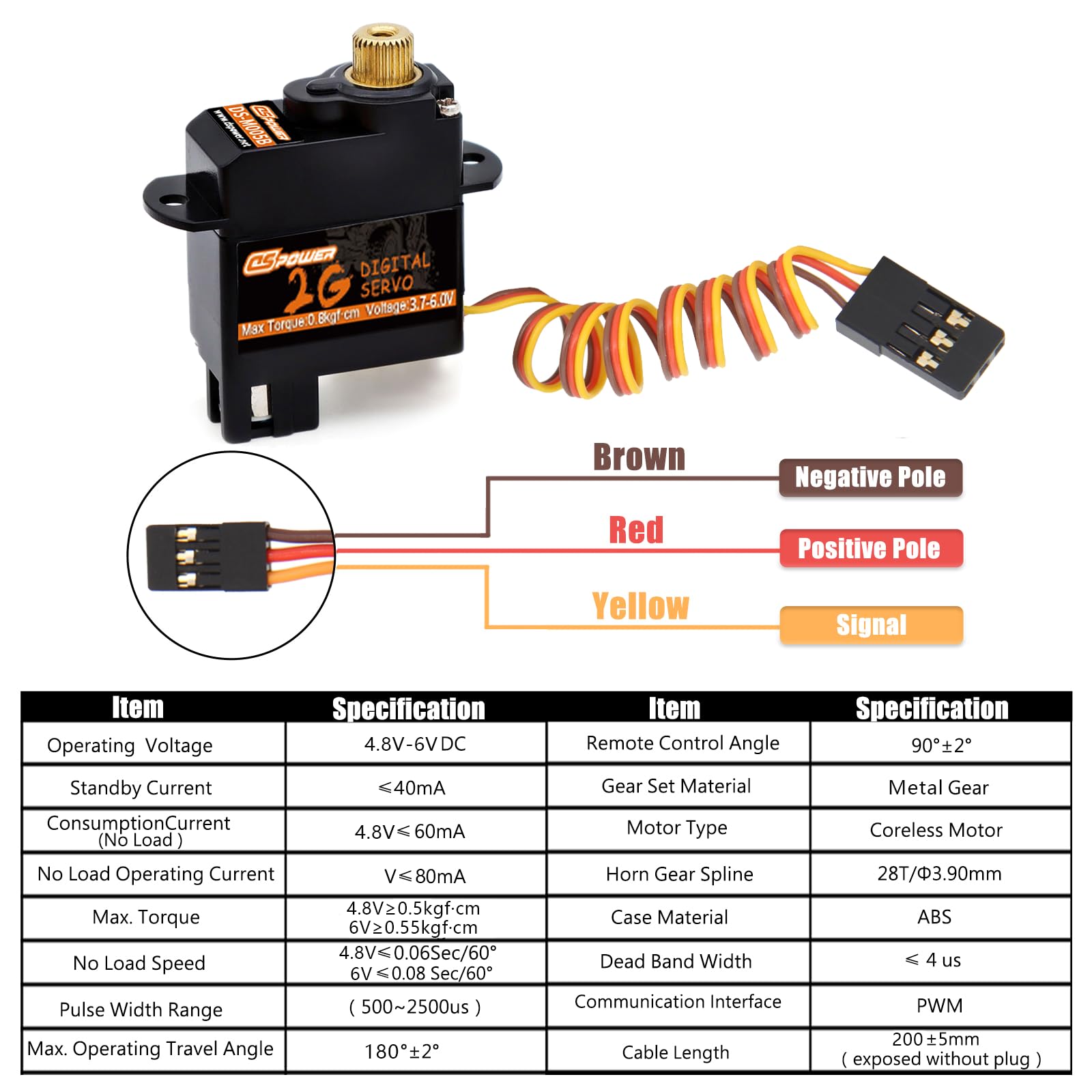 Amazon.com: DSPOWER 2PCS 2G Micro Servo,Digital Servo Mini Servo